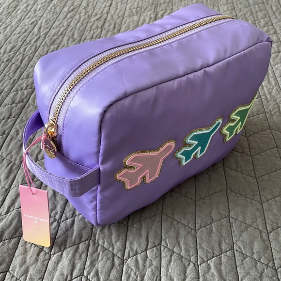 Stoney Clover Lane Airplane Patch Large Purple Pouch - Picture 8 of 8